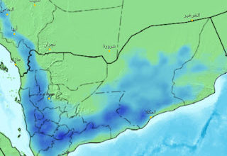 توقعات الطقس اليوم الثلاثاء بحضرموت واليمن